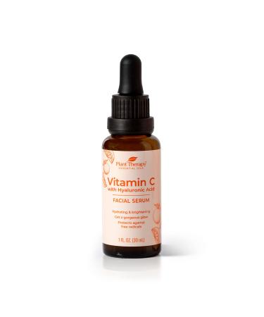 Plant Therapy Facial Serum with Vitamin C & Hyaluronic Acid 1 oz with 30% Hyaluronic Acid, Ferulic Acid, and Vitamin E, Reduces the Appearance of Fine Lines & Wrinkles