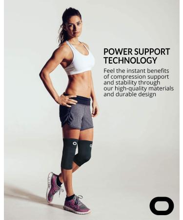 Crucial Compression Knee Sleeve (1 Pair) for Men & Women - Non-Slip Support for Running, Weightlifting, Basketball - Medium Size - Black - Buy Online on GoSupps.com