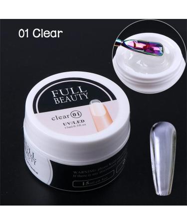 15ml Clear Builder Nail Gel | Long Lasting Nail Extension Gel for Salon Technicians | DIY Salon Design | Transparent - Buy Online on GoSupps.com