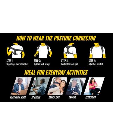 Mount Tech Posture Corrector for Men and Women - Adjustable Upper Back Brace for Neck, Shoulder, and Back Support - Buy Online on GoSupps.com