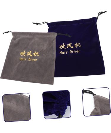 BELLIFFY 2pcs Storage Bag Travel Bag Drawstring Hair Dryer Pouch Gym Bag Hair Dryer Dust Bag Flocking Cloth - Buy Online on GoSupps.com