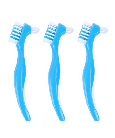 Healifty 3pcs Retainer Brush False Teeth Cleaning Brush Denture Care Brush Double Head Design for Travel Home