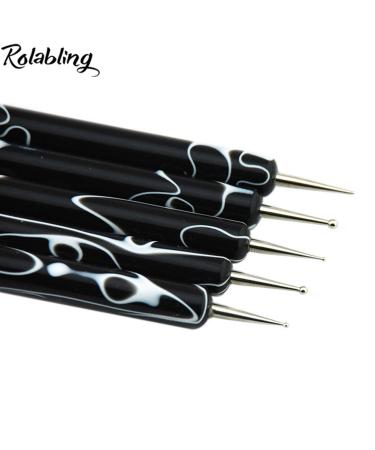 Rolabling 5 Pc Double-ended Nail Art Dotting Pens Set - Size 2 - Buy Online on GoSupps.com