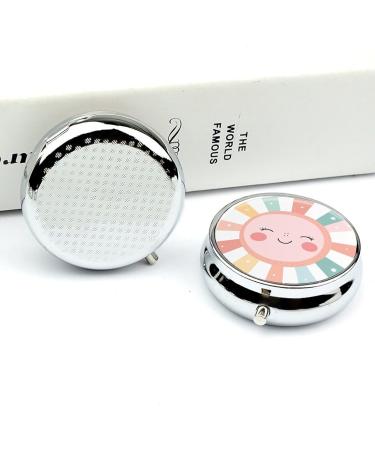 Travel Pill Box with 3 Compartments - Portable Medicine Organizer for Purse & Pocket - Sun Rays Design - Buy Online on GoSupps.com