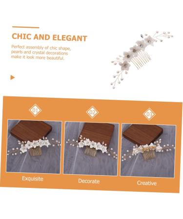 DOITOOL Rhinestone Headpiece Hair Accessories Pearl Rhinestones Wedding Flowers Banquet Wedding Flower Hair Comb - Buy Online on GoSupps.com