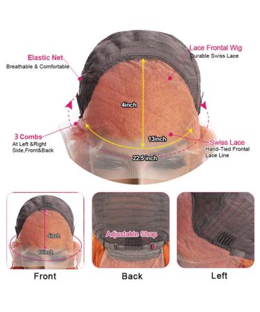 Ginger Orange Body Wave Human Hair Lace Front Wig - 20 Inch 150% Density Pre Plucked with Baby Hair - Colored Glueless Wig for Women - Buy Online on GoSupps.com