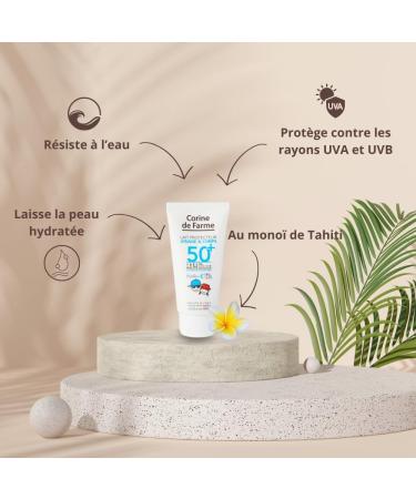  Corine de Farme Corine de Farme - Babies & Kids SPF50+ Protective Milk for Babies and Children Extra High UVA and UVB Protection with Monoi - Buy Online on GoSupps.com