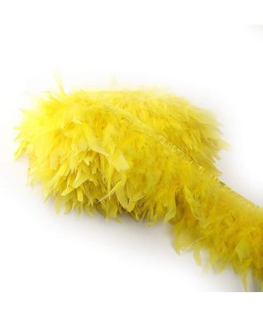 KOLIGHT 2 Yards Natural Dyed Turkey Feathers Fringe Trim for DIY Crafts - Yellow - Buy Online on GoSupps.com
