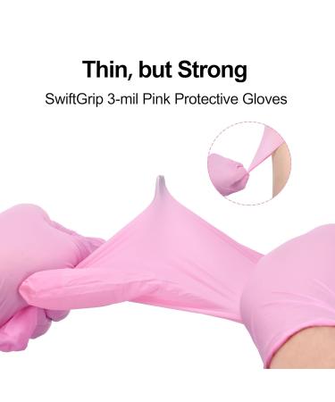 Pink Disposable Gloves - 3-Mil Medical Exam Latex-Free Powder-Free Cleaning & Esthetician Gloves | 100-ct Small Box - Buy Online on GoSupps.com