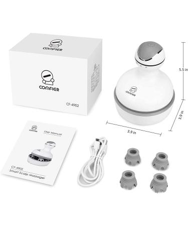 Comfier Cordless Hair Scalp Massager - Handheld Electric Head Massager with 84 Massage Nodes for Hair Growth and Stress Relief - Portable White Head Scratcher for Men - Perfect Gift for Dad - Buy Online on GoSupps.com