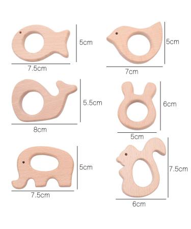 AMASAWA 6-Piece Baby Teething Toy Set | Sensory Rings - Cute Animal Designs: Bird Fish Elephant Squirrel | Perfect for Infant Development - Buy Online on GoSupps.com