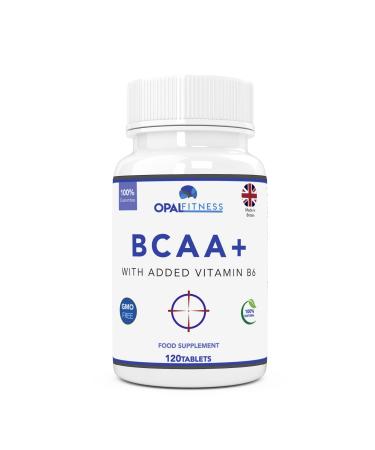 BCAA Tablets Branched Chain Amino Acids by Opal Fitness Nutrition Vegan BCAA+ with Vitamin B6 to Aid Absorption - UK Produced and GMP Certified - Suitable for Men and Women 120 Tablets