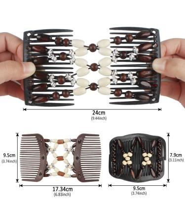 Dadabig 7 PCS Beaded Hair Combs Set - Stretchy Double Hair Combs Clips for Women and Girls - DIY Hair Styling Tool in 7 Lovely Styles - Buy Online on GoSupps.com