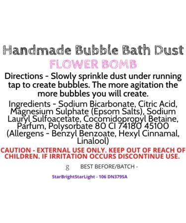 Handmade Bubble Bath Dust - Various Scents (Bath Bomb Dust with Lasting Bubbles) Contains Epsom Salts (Flower Bomb*) - Buy Online on GoSupps.com