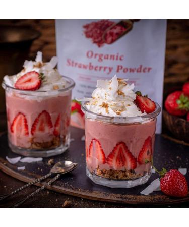 Organic Freeze Dried Strawberry Powder (4 oz) - Vegan Superfood for Baking, Smoothies, and Keto/Paleo Diets - Buy Online on GoSupps.com