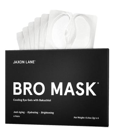 BRO MASK Under Eye Gel Pads: Cooling Eye Patches for Dark Circles and Puffiness | Anti Aging Hydrogel Eye Patch Set + Bakuchiol Green Tea Hyaluronic Acid Caffeine Niacinamide/Vit B3 (2 X 6 Pairs) 6 Pair (Pack of 2)