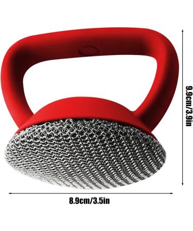 Steel Wool Scrubber 316 Stainless Steel Cast Iron Scrubber with HandleSteel Wool Scrubber Round Chainmail Scrubber Brush to Clean Cookware Frying Pans Bakeware Grills - Buy Online on GoSupps.com
