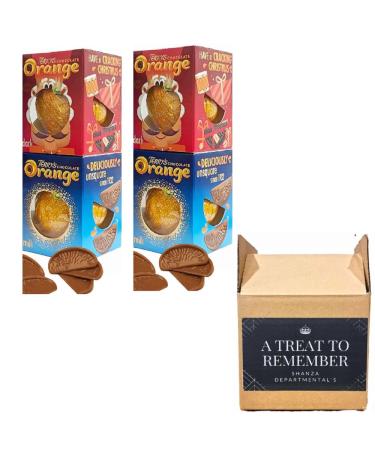 Deluxe Christmas Terry's Chocolate Orange Hamper - 2x Dark & 2x Milk Chocolate Assortment | Bulk Buy for Chocolate Lovers Stocking Filler Gift Box