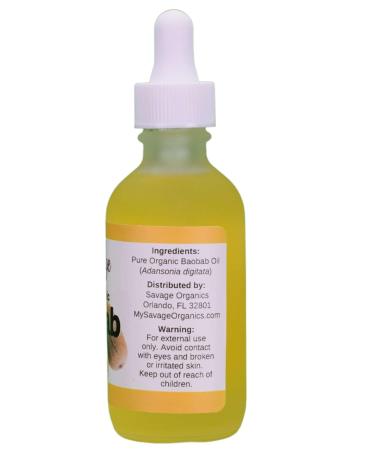 Organic Baobab Oil | 100% Pure & Natural Face & Hair Oil | 2 oz Glass Bottle - International Shipping Available - Buy Online on GoSupps.com