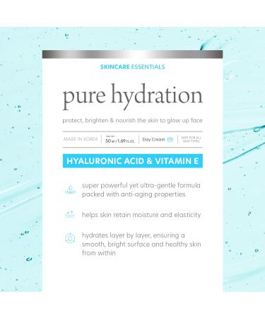 Pure Formula Hyaluronic Acid & Vitamin E Daily Face Moisturizer - Reduce Acne Scars Fines Lines Wrinkles Hydrating Day Cream - Cruelty Free Korean Skin Care For All Skin Types - 1.69 Fl. oz/ 50ml - Buy Online on GoSupps.com