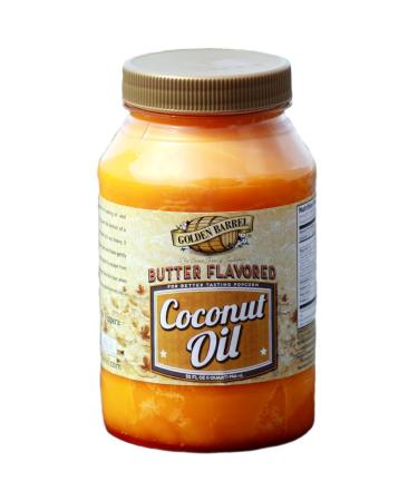 Golden Barrel Butter Flavored Coconut Oil (32 Oz.) 32 Fl Oz (Pack of 1)
