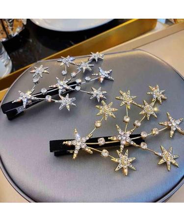 Yheakne Crystal Star Hair Clip Barrette Silver Rhinestone Hair Bling Cluster Star Hair Pin Headpieces Hair Pin Head Clip Branch Hair Pins Headwear Bride Hair Accessories for Women and Girls (Silver) - Buy Online on GoSupps.com