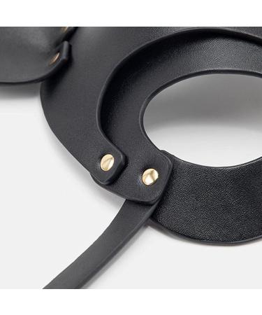 Faux Leather Open Eye Bondage Mask - Adult BDSM Roleplay Toy for Halloween Fancy Dress - Black Bunny Cat Fox Mask - Buy Online on GoSupps.com