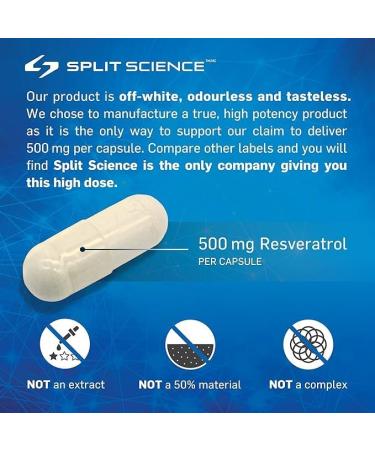MAXIMUM EFFECTIVENESS Split Science Resveratrol + NMN Bundle | 500mg Resveratrol and 500mg NMN | Enhanced Longevity with improved Cellular Function Metabolism | 120 Easy-to-swallow Capsules | Vegan Non-GMO - Buy Online on GoSupps.com