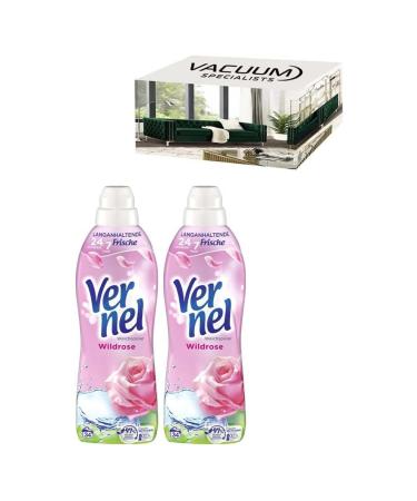 Vernel Wild Rose Fabric Softener | Value Pack of 2 x 34 Wash Loads each | Ultra Concentrated