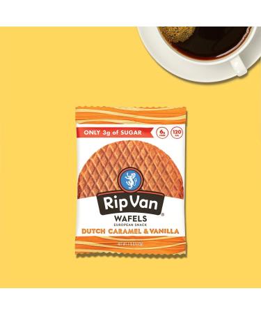 Rip Van WAFELS Caramel & Vanilla Stroopwafels - Keto, Low Sugar, Non-GMO Snacks - 12 Count - Buy Online on GoSupps.com