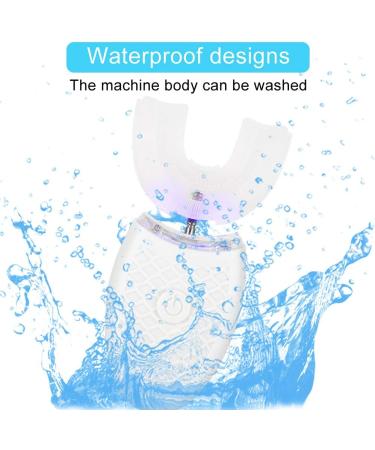 Electric Sonic U-Shaped Toothbrush for Teeth Whitening | 360 Smart Cleaning with Silicone Brush Head | Oral Care Tool in White - Buy Online on GoSupps.com