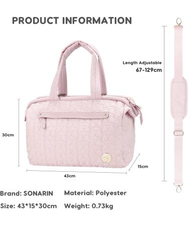 SONARIN Multi-Pockets Baby Nappy Changing Tote Bag - Stylish Large Capacity Travel Diaper Bag in Pink - Buy Online on GoSupps.com