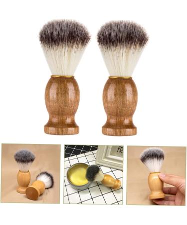 Fomiyes Cream-Colored Handmade Soap Brush - 2 Pieces | Vegan Men's Shaving & Travel Care - Buy Online on GoSupps.com