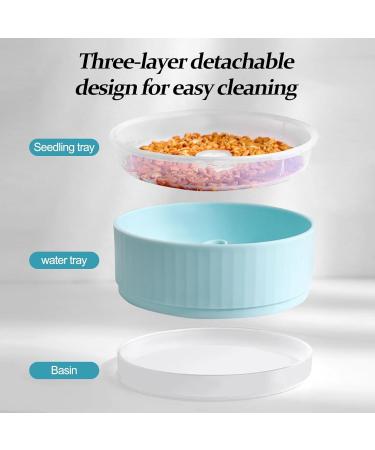 Anulely Cat Grass Plant Container - Earth-Free Sprouter Tray for Indoor Cats & Pets | Stylish Blue Planting Box for Home D cor - Buy Online on GoSupps.com