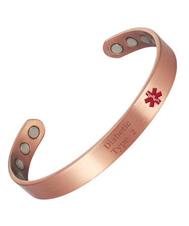 Copper Magnetic Bracelet for Women 99% Pure Copper Adjustable Bracelet Jewelry Diabetes Type 2 (0946T9)
