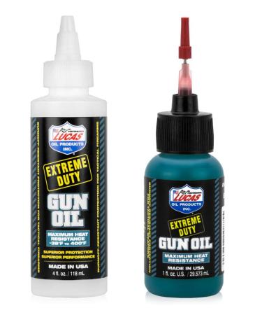 Lucas Extreme Duty Refill 4oz Gun Oil 10877 & 1oz Needle Oiler 10875