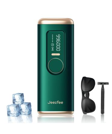 Jeezfee IPL Hair Removal for Women and Men, Permanent 999600 Flashes Upgraded Painless At-Home Hair Removal Device for Facial Bikini Legs Arms Lips Whole Body (Molan Green)