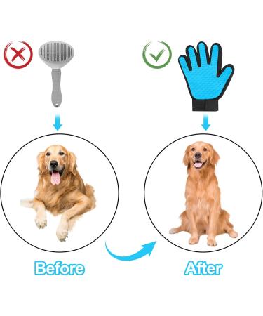 Fousenuk Silicone Pet Care Gloves for Dogs & Cats - Deshedding Bathing & Massage - Adjustable Fur Care with Velcro Fastener - Buy Online on GoSupps.com