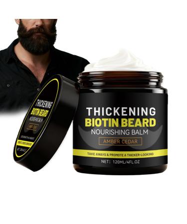 Jingmiger Beard Balm Softens & Moisturizes Naturally 120ml Leave-In Balm - For Dry Sensitive and Oily Skin Ideal for Travel Styling Home Weekends and