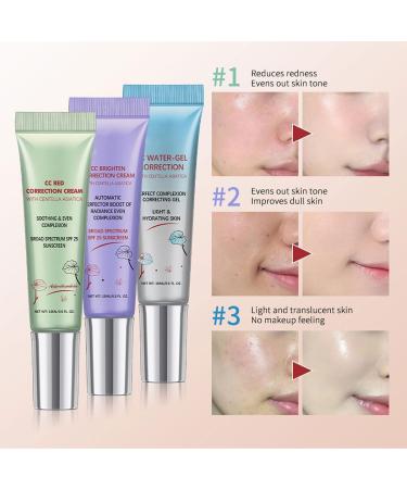 Color Correcting Cream Color Correcting Foundation CC Cream Foundation Covering with Centella Natural Grips Makeup for Long Lasting Wear (Purple) - Buy Online on GoSupps.com