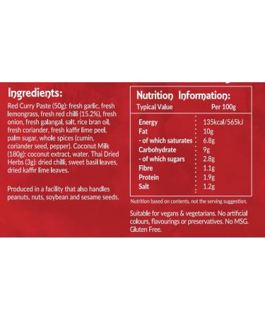 5x Thai Taste Thai Red Curry Meal Kit 233g - Buy Online on GoSupps.com