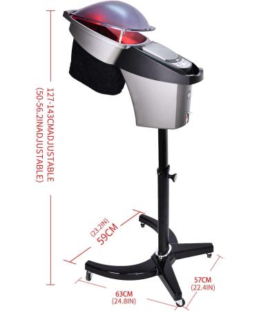 Professional Ozone Micro Mist Salon Styling Hair Steamer Hair Care Standing Type with Rolling Floor Stand Base(Grey) - Buy Online on GoSupps.com