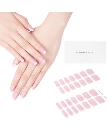 Danni & Toni Ballet Blush Pink French Glitter Gel Nail Films - Self-Adhesive Nail Stickers 28 Pack UV Gel Nail Art Design - Buy Online on GoSupps.com