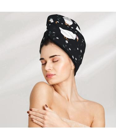 Hair Towel Wrap Quick Drying Towel Turban with Button | Fashionable Goose Design for Effortless Hair Care - Buy Online on GoSupps.com