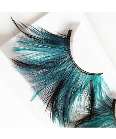 Shop Miya Fantastic Eyelashes - Handmade Blue Feather False Lashes for Parties Carnivals & Halloween | Super Soft & Eye-Catching - Buy Online on GoSupps.com