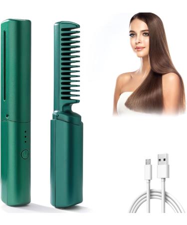 Cordless Hair Straighteners - Mini Straighteners Travel Size & 3 Level Adjustable Temperatures Rechargeable Hot Comb Hair Straightener for Quick and Easy Hair Styling