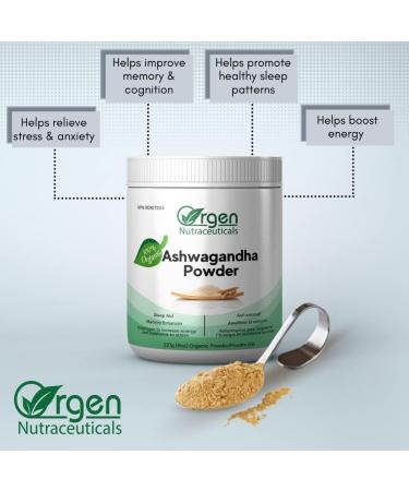 Organic Ashwagandha Powder 227g Helps relieve stress aids sleep supports memory and cognitive health - Buy Online on GoSupps.com