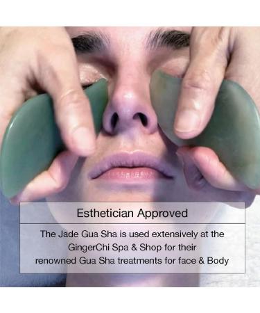 Jade Gua Sha Tool - 100% Natural Facial & Body Care | Anti-Aging Reduce Puffiness Lift & Tighten Skin - Buy Online on GoSupps.com