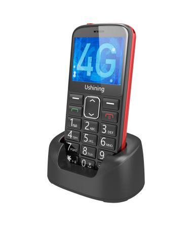 uleway Big Screen 4G Senior Mobile Phone Easy to Use Big Button SIM Free Unlocked Phone For Elderly Black