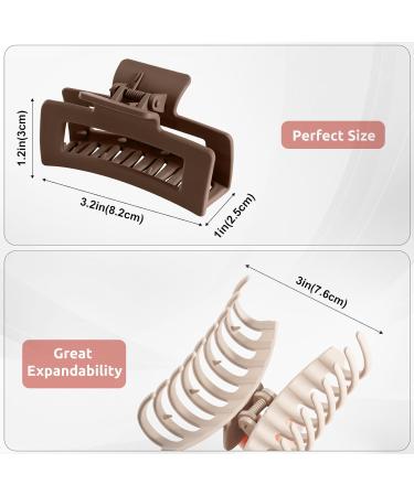 Lolalet 6-Piece Large Hair Clips - 8cm Slip-Resistant Jaw Clips for Thick Hair | Stylish Hair Accessories for Women & Girls - Pattern E - Buy Online on GoSupps.com